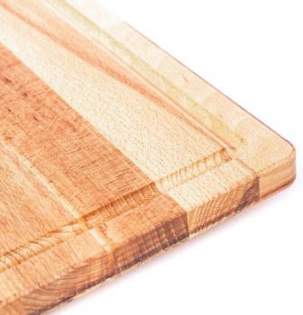 Herdabdeckplatte Schneidebrett Holz massiv (Buche) - Perfekt als Herdabdeckung aus Holz | 2x28x50x4cm | Ideal auch als Nudelbrett, Tranchierbrett oder Backbrett | Hitzebeständig & Robust